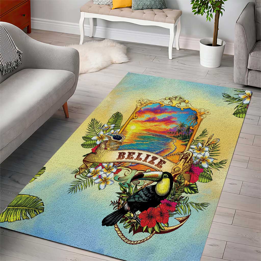 Belize Toucan Area Rug Belizean Pride Retro Style