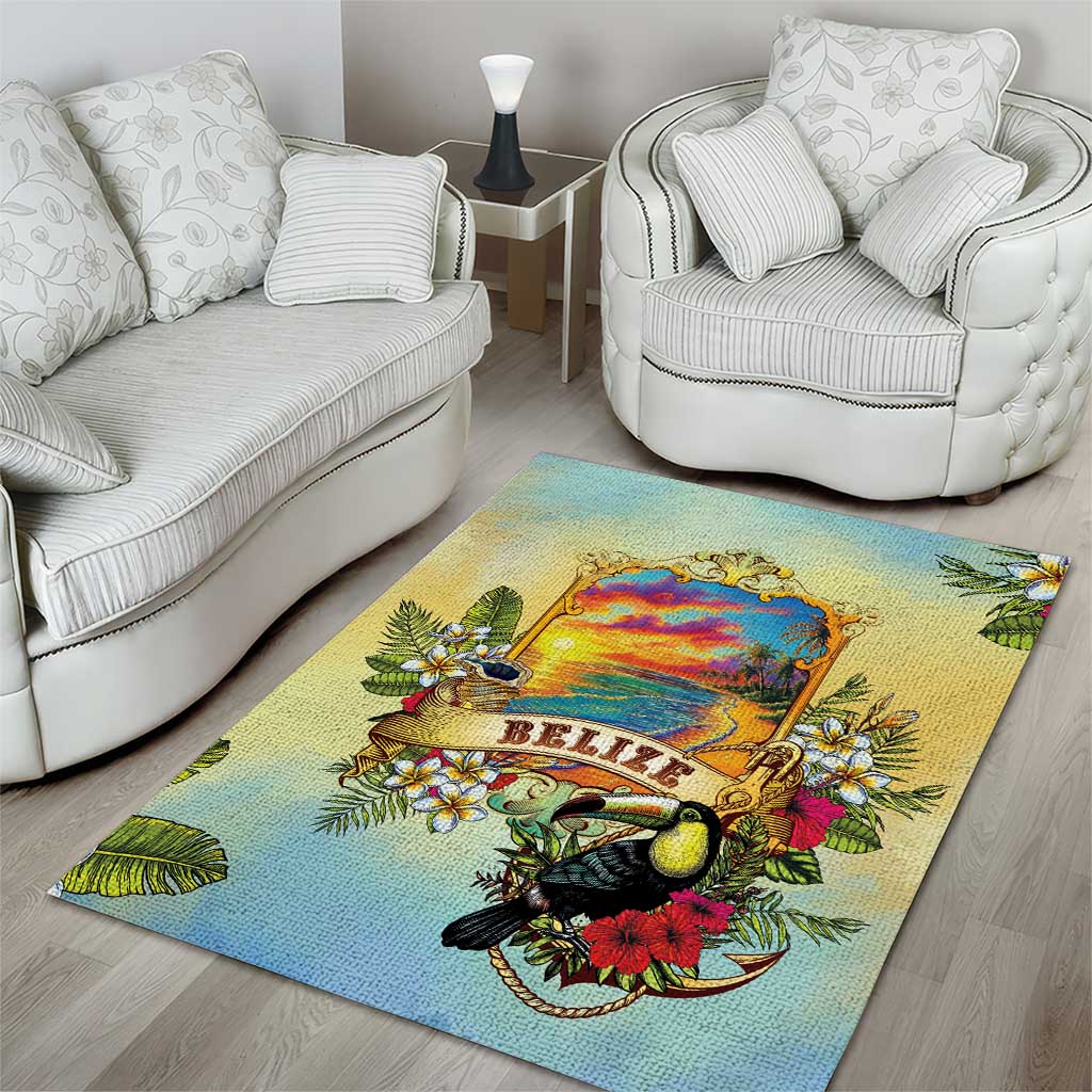 Belize Toucan Area Rug Belizean Pride Retro Style
