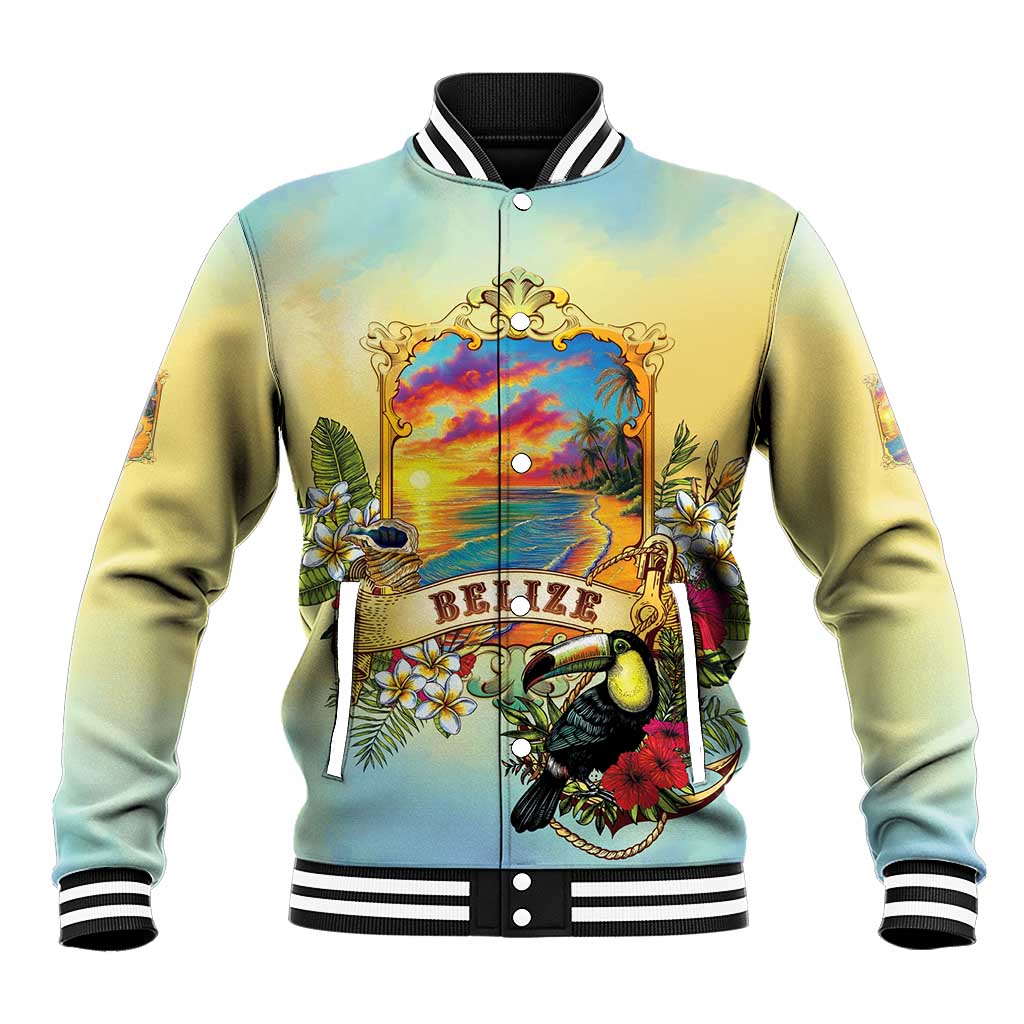 Belize Toucan Baseball Jacket Belizean Pride Retro Style