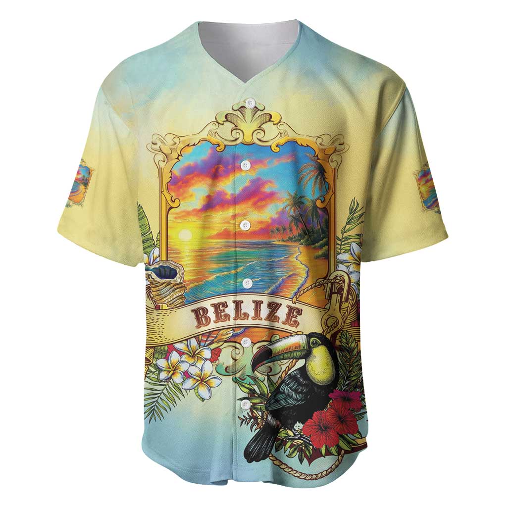 Belize Toucan Baseball Jersey Belizean Pride Retro Style