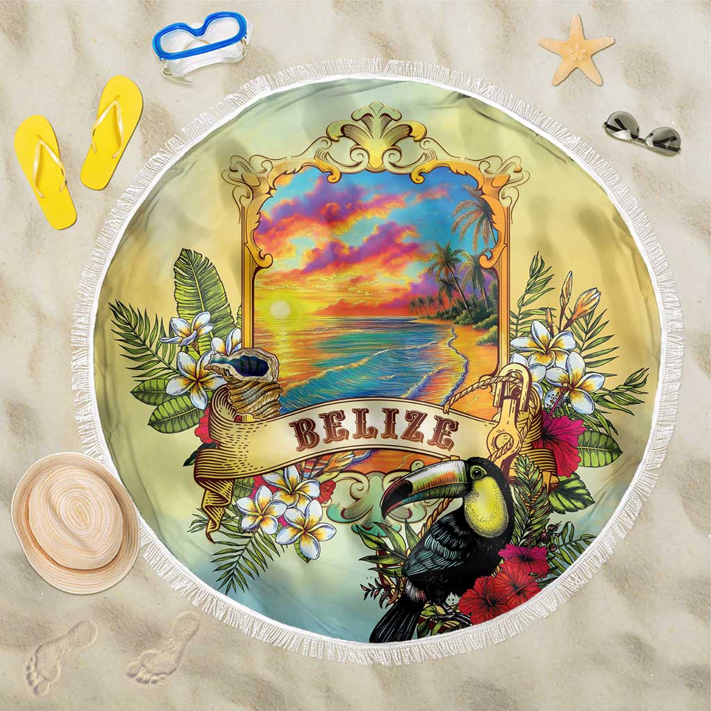 Belize Toucan Beach Blanket Belizean Pride Retro Style