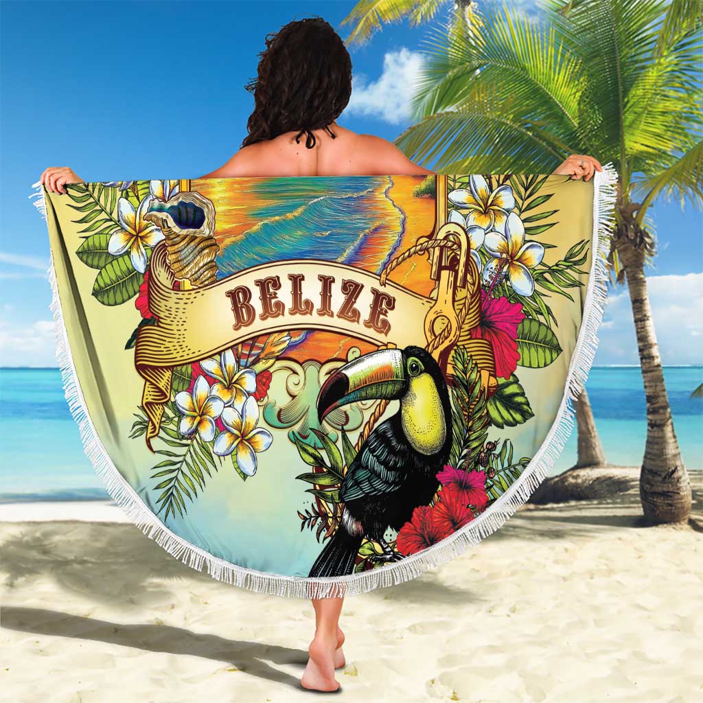 Belize Toucan Beach Blanket Belizean Pride Retro Style