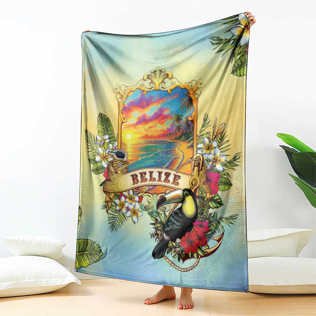 Belize Toucan Blanket Belizean Pride Retro Style