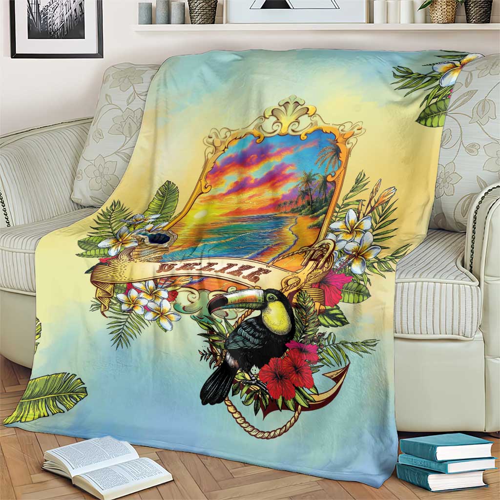 Belize Toucan Blanket Belizean Pride Retro Style