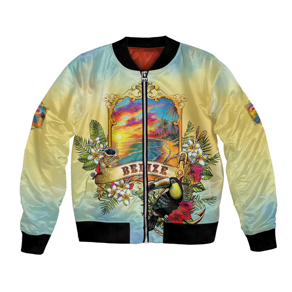 Belize Toucan Bomber Jacket Belizean Pride Retro Style