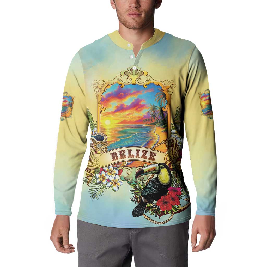 Belize Toucan Button Sweatshirt Belizean Pride Retro Style