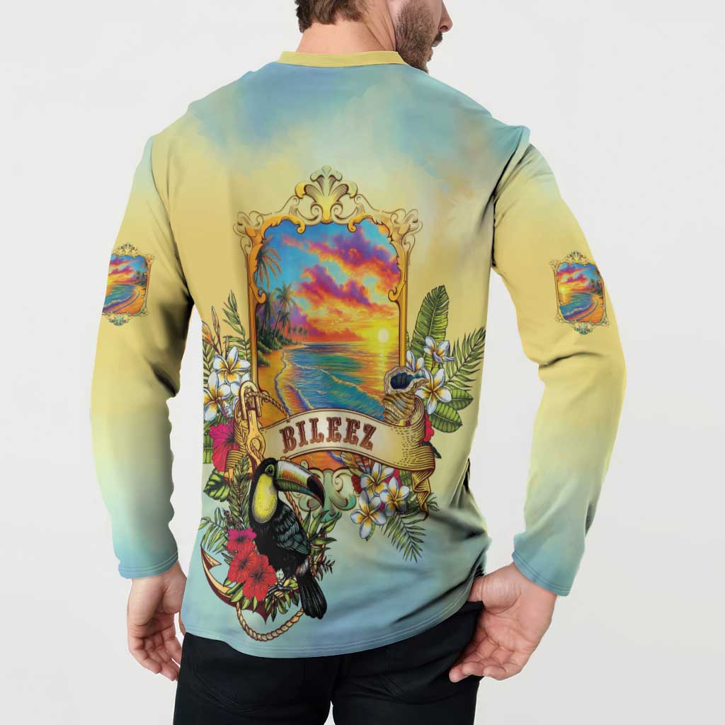 Belize Toucan Button Sweatshirt Belizean Pride Retro Style