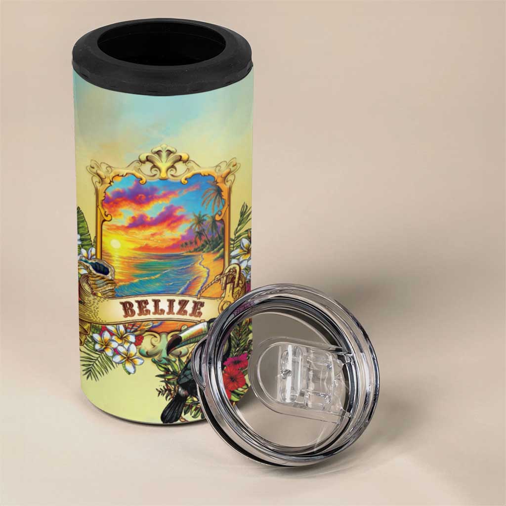 Belize Toucan 4 in 1 Can Cooler Tumbler Belizean Pride Retro Style