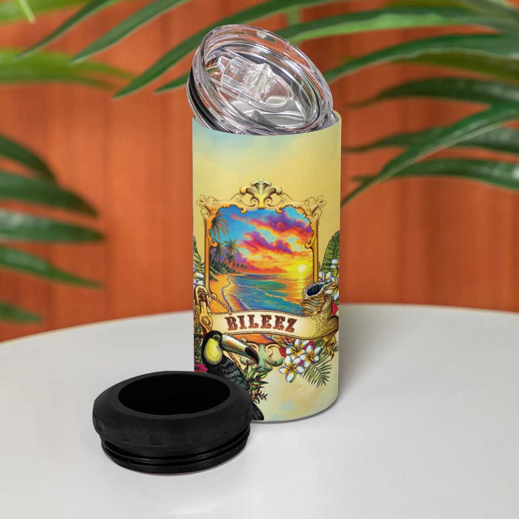 Belize Toucan 4 in 1 Can Cooler Tumbler Belizean Pride Retro Style