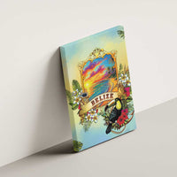 Belize Toucan Canvas Wall Art Belizean Pride Retro Style