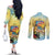 Belize Toucan Couples Matching Off The Shoulder Long Sleeve Dress and Long Sleeve Button Shirt Belizean Pride Retro Style