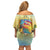 Belize Toucan Family Matching Off Shoulder Short Dress and Hawaiian Shirt Belizean Pride Retro Style