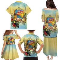 Belize Toucan Family Matching Puletasi and Hawaiian Shirt Belizean Pride Retro Style