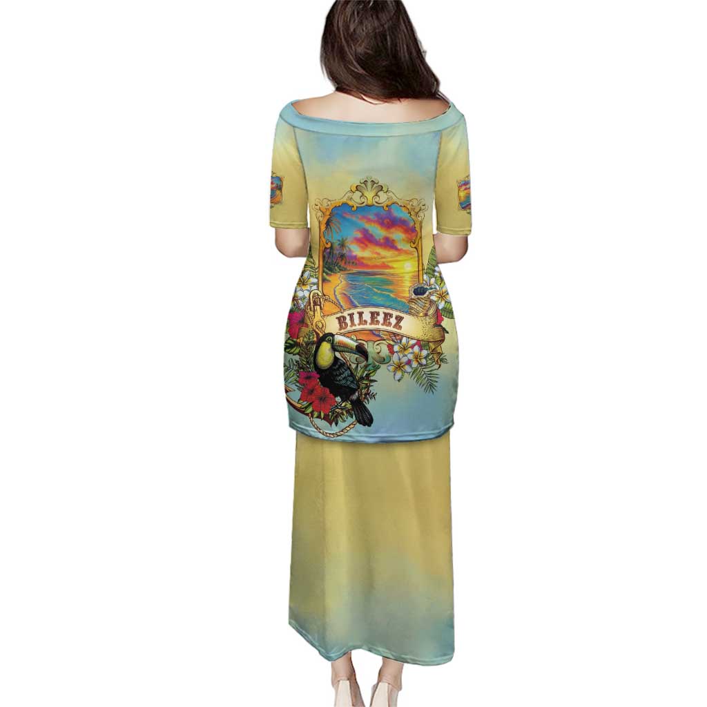 Belize Toucan Family Matching Puletasi and Hawaiian Shirt Belizean Pride Retro Style