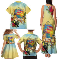 Belize Toucan Family Matching Tank Maxi Dress and Hawaiian Shirt Belizean Pride Retro Style