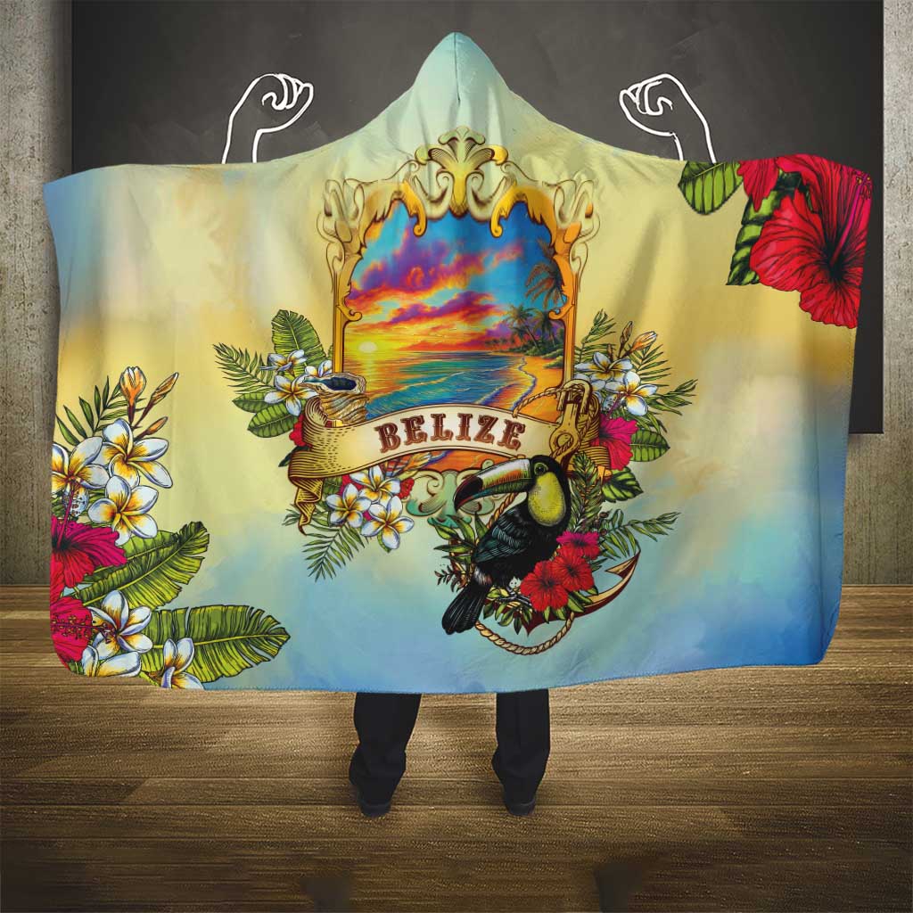 Belize Toucan Hooded Blanket Belizean Pride Retro Style