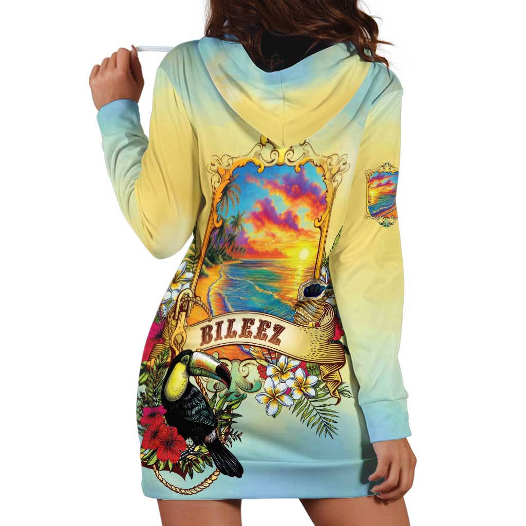 Belize Toucan Hoodie Dress Belizean Pride Retro Style
