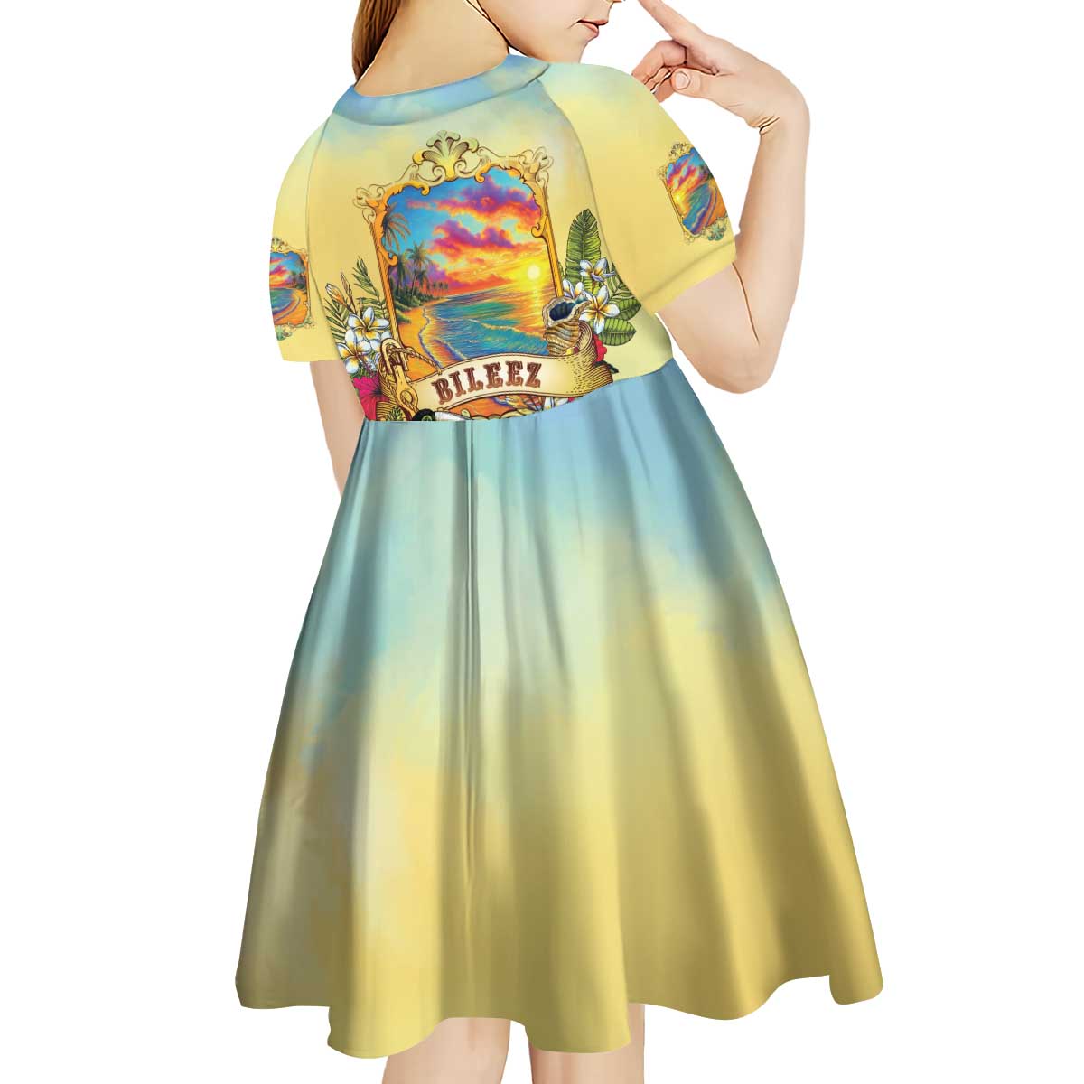 Belize Toucan Kid Short Sleeve Dress Belizean Pride Retro Style