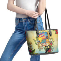 Belize Toucan Leather Tote Bag Belizean Pride Retro Style