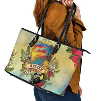 Belize Toucan Leather Tote Bag Belizean Pride Retro Style