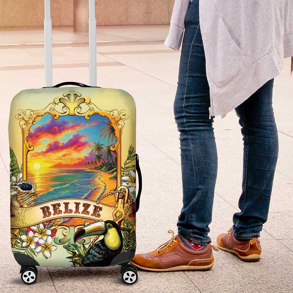 Belize Toucan Luggage Cover Belizean Pride Retro Style