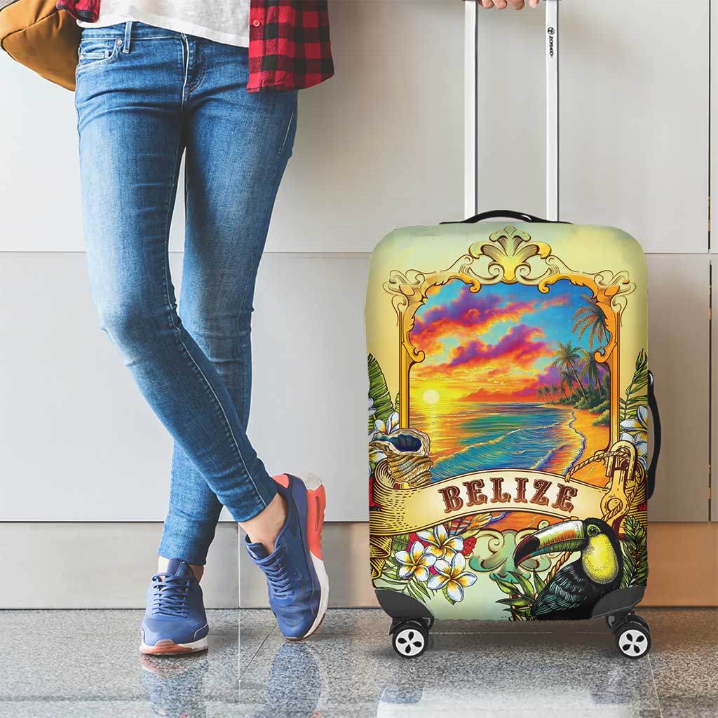 Belize Toucan Luggage Cover Belizean Pride Retro Style