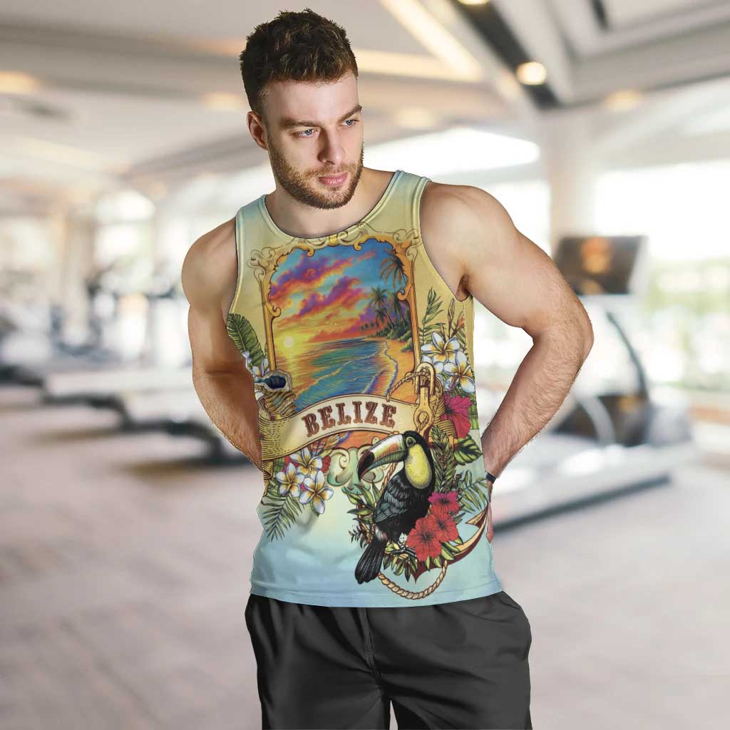 Belize Toucan Men Tank Top Belizean Pride Retro Style