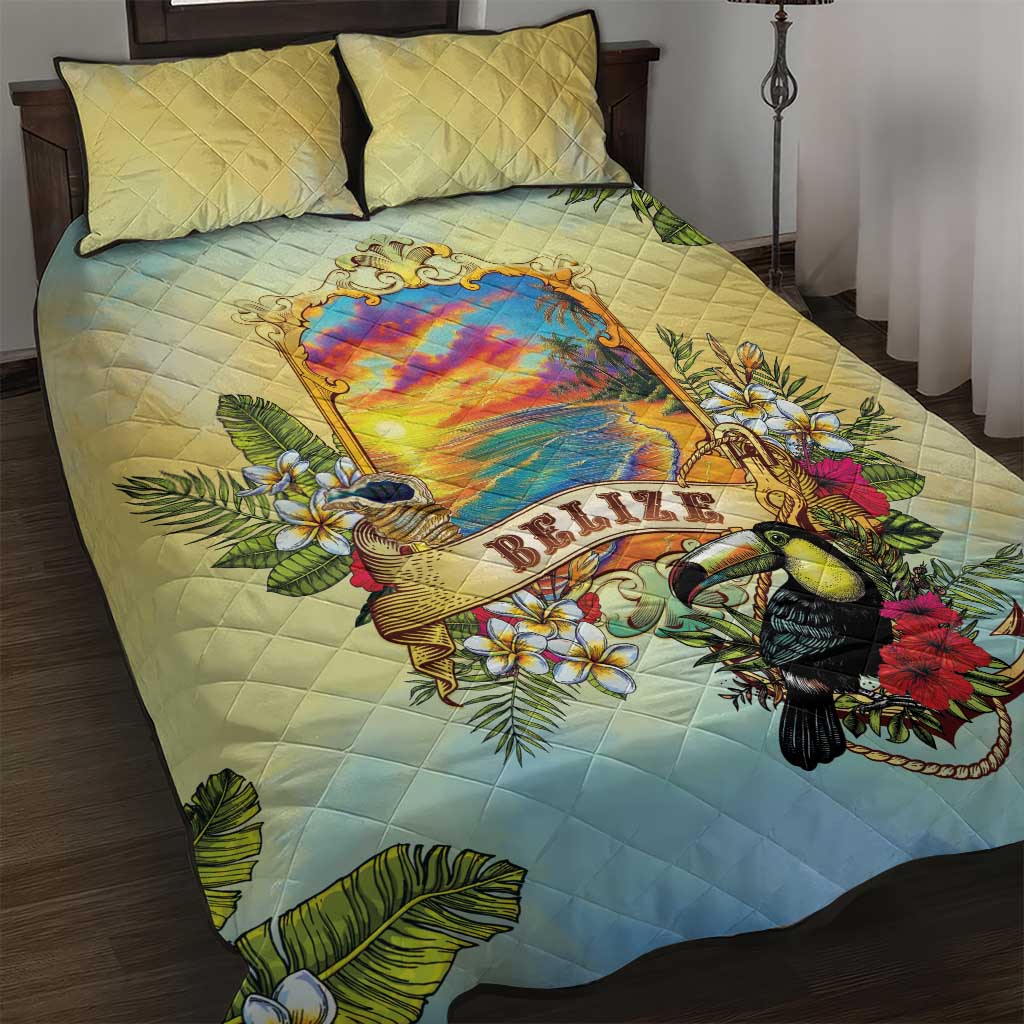 Belize Toucan Quilt Bed Set Belizean Pride Retro Style