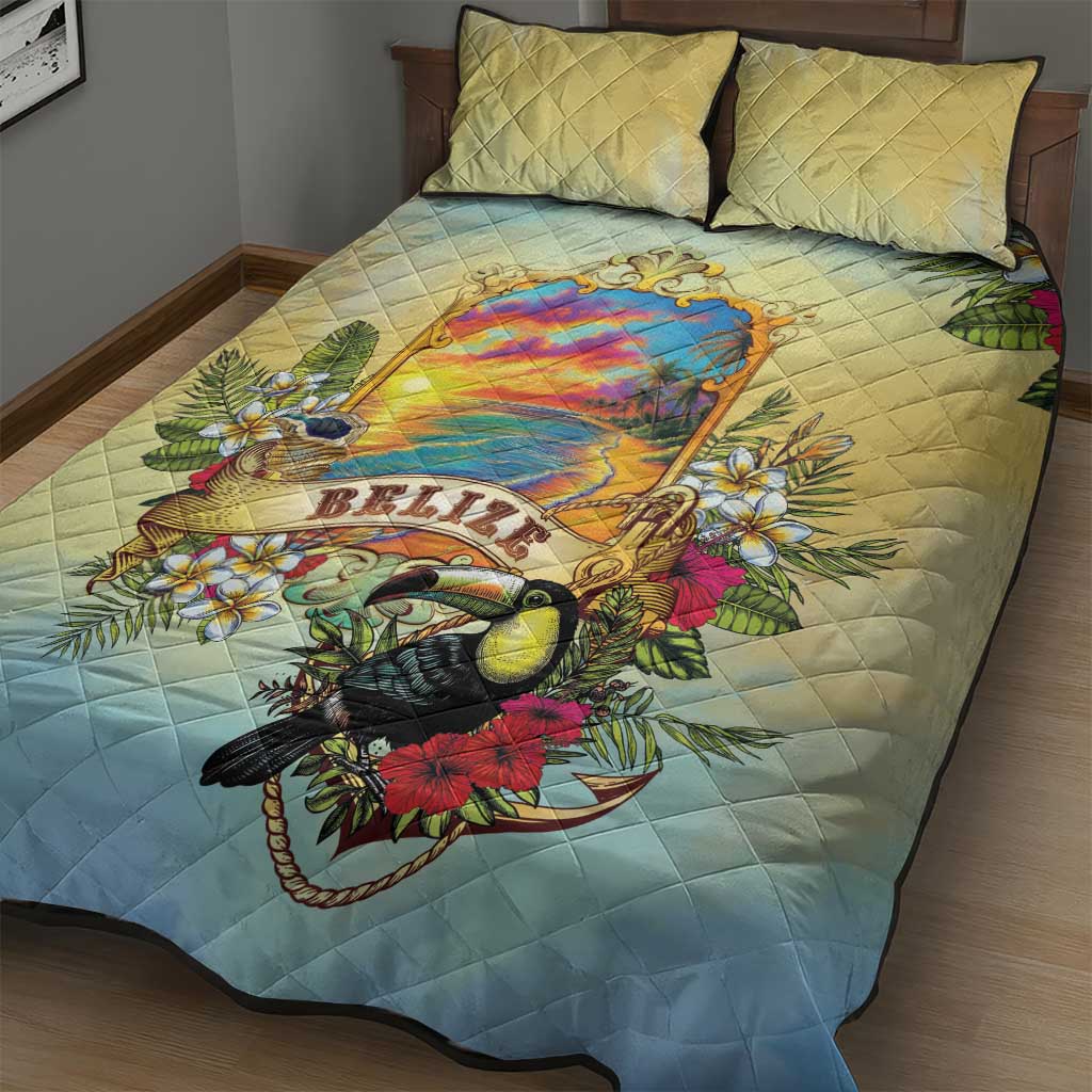 Belize Toucan Quilt Bed Set Belizean Pride Retro Style