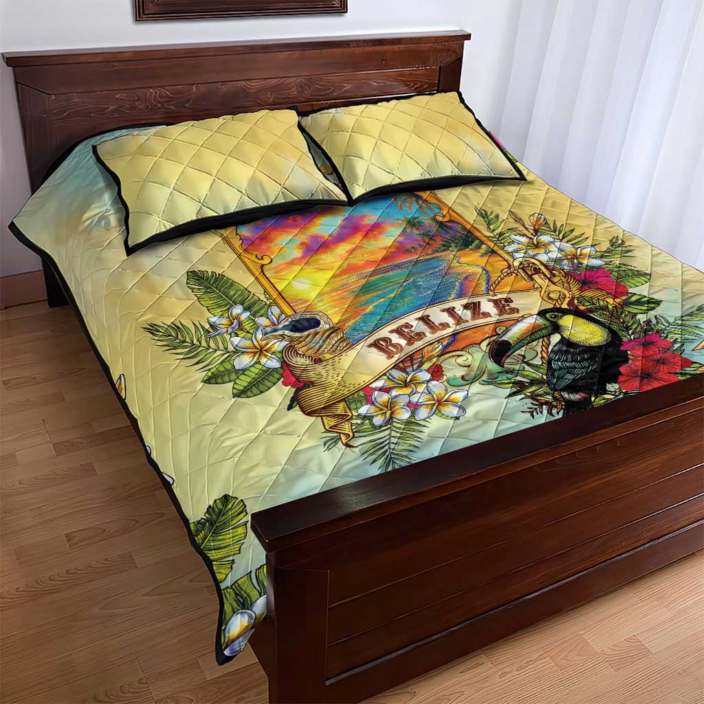 Belize Toucan Quilt Bed Set Belizean Pride Retro Style