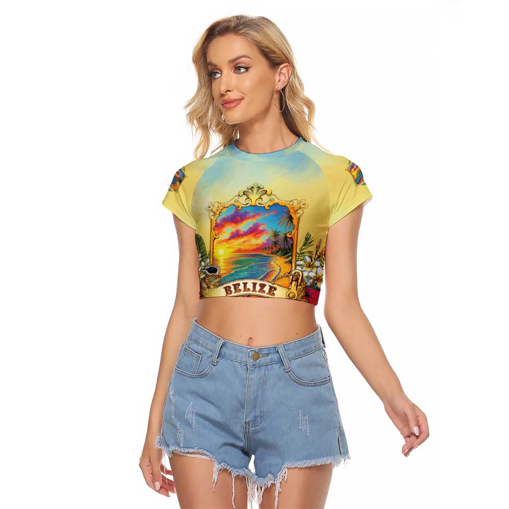 Belize Toucan Raglan Cropped T Shirt Belizean Pride Retro Style