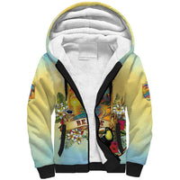 Belize Toucan Sherpa Hoodie Belizean Pride Retro Style
