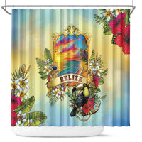 Belize Toucan Shower Curtain Belizean Pride Retro Style