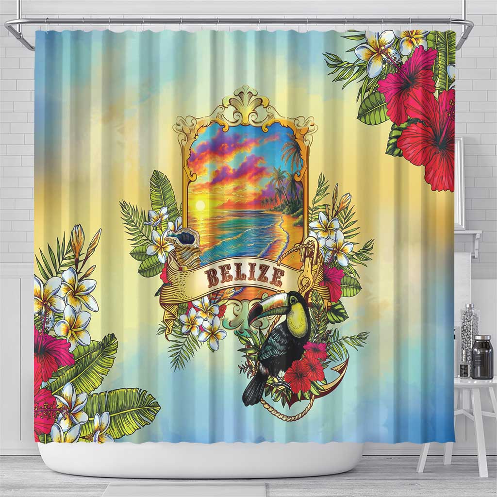 Belize Toucan Shower Curtain Belizean Pride Retro Style
