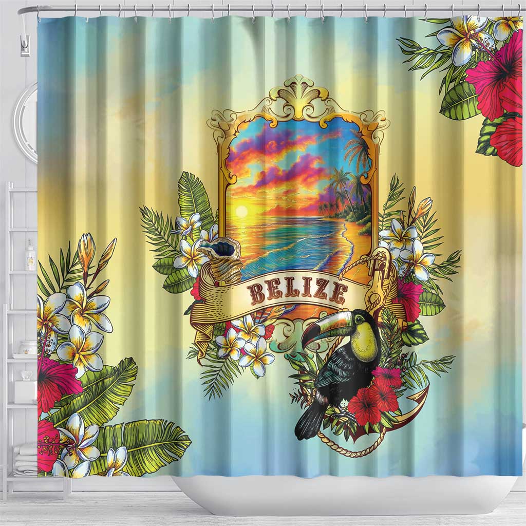 Belize Toucan Shower Curtain Belizean Pride Retro Style