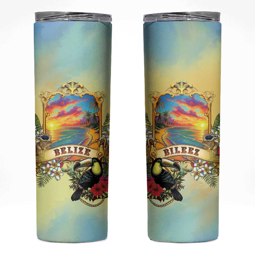Belize Toucan Skinny Tumbler Belizean Pride Retro Style