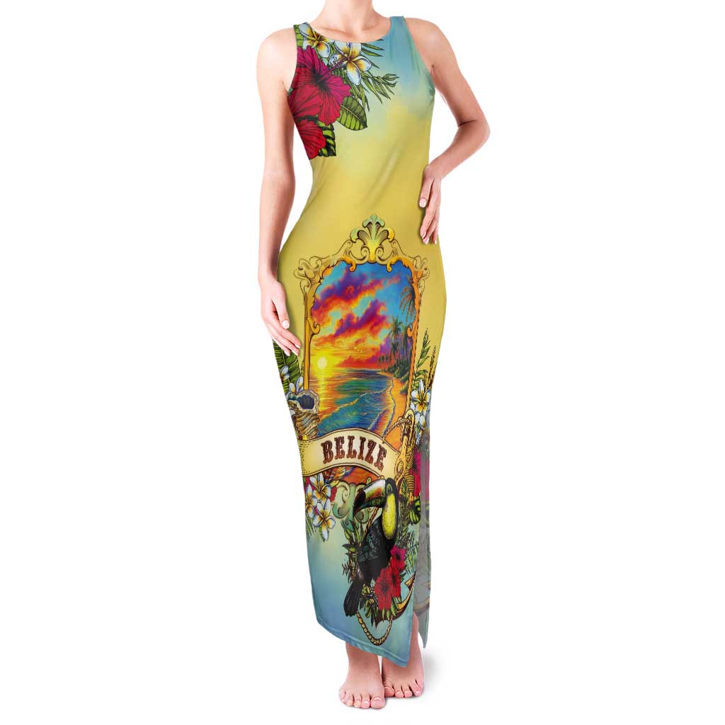 Belize Toucan Tank Maxi Dress Belizean Pride Retro Style