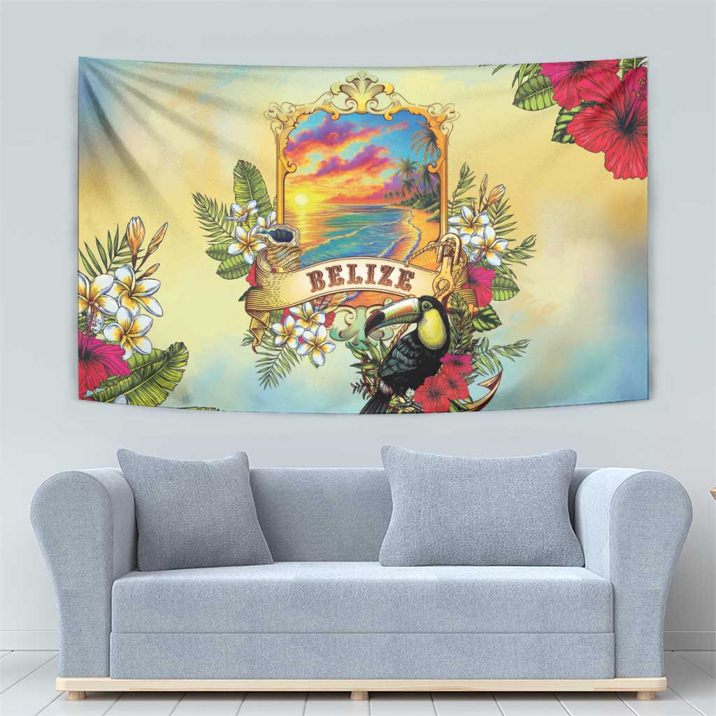 Belize Toucan Tapestry Belizean Pride Retro Style