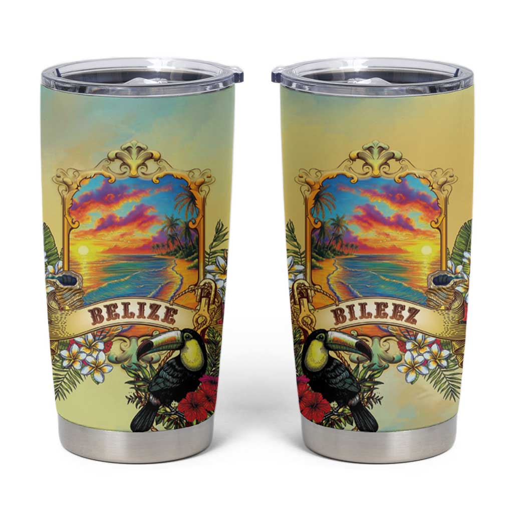 Belize Toucan Tumbler Cup Belizean Pride Retro Style