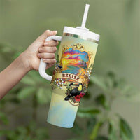 Belize Toucan Tumbler With Handle Belizean Pride Retro Style