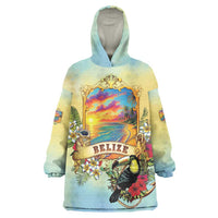 Belize Toucan Wearable Blanket Hoodie Belizean Pride Retro Style