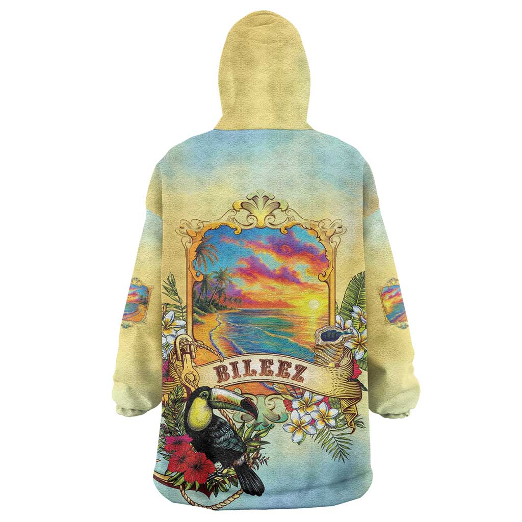 Belize Toucan Wearable Blanket Hoodie Belizean Pride Retro Style