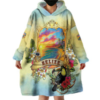 Belize Toucan Wearable Blanket Hoodie Belizean Pride Retro Style