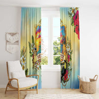 Belize Toucan Window Curtain Belizean Pride Retro Style