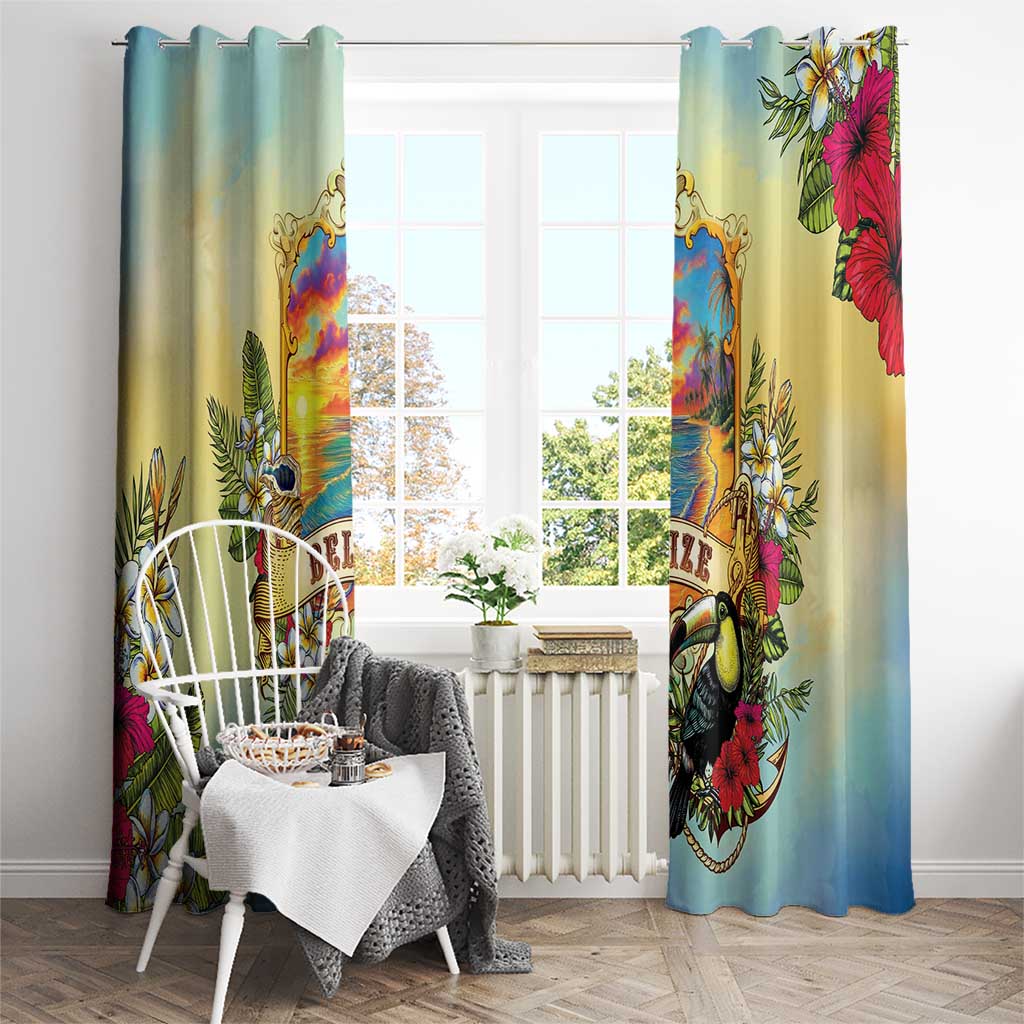Belize Toucan Window Curtain Belizean Pride Retro Style