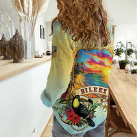 Belize Toucan Women Casual Shirt Belizean Pride Retro Style