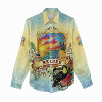 Belize Toucan Women Casual Shirt Belizean Pride Retro Style