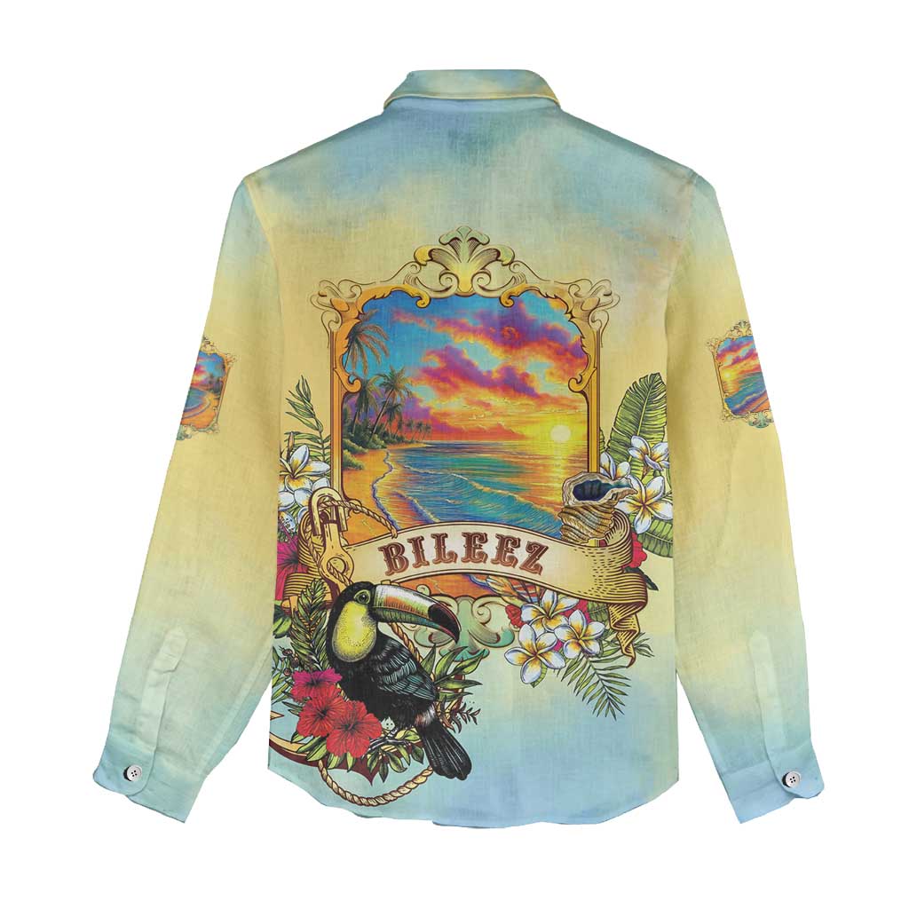 Belize Toucan Women Casual Shirt Belizean Pride Retro Style