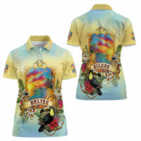 Belize Toucan Women Polo Shirt Belizean Pride Retro Style