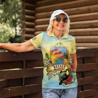 Belize Toucan Women Polo Shirt Belizean Pride Retro Style